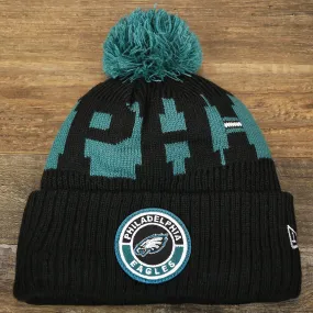 Philadelphia Eagles Sideline On Field Pom Pom Beanie | Black