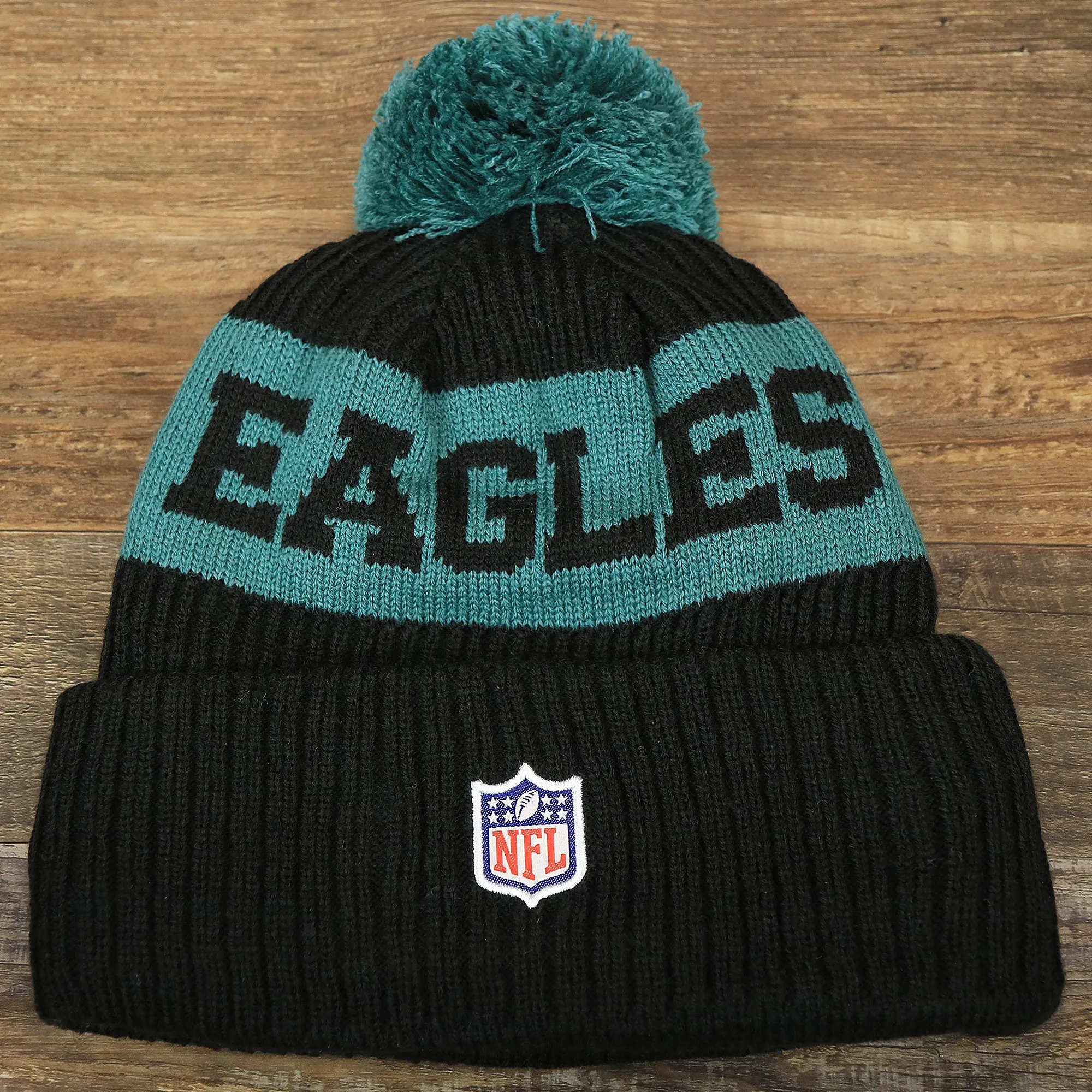 Philadelphia Eagles Sideline On Field Pom Pom Beanie | Black