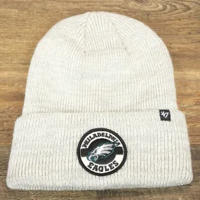 Philadelphia Eagles winter beanie, cuffed, patch design, heather gray