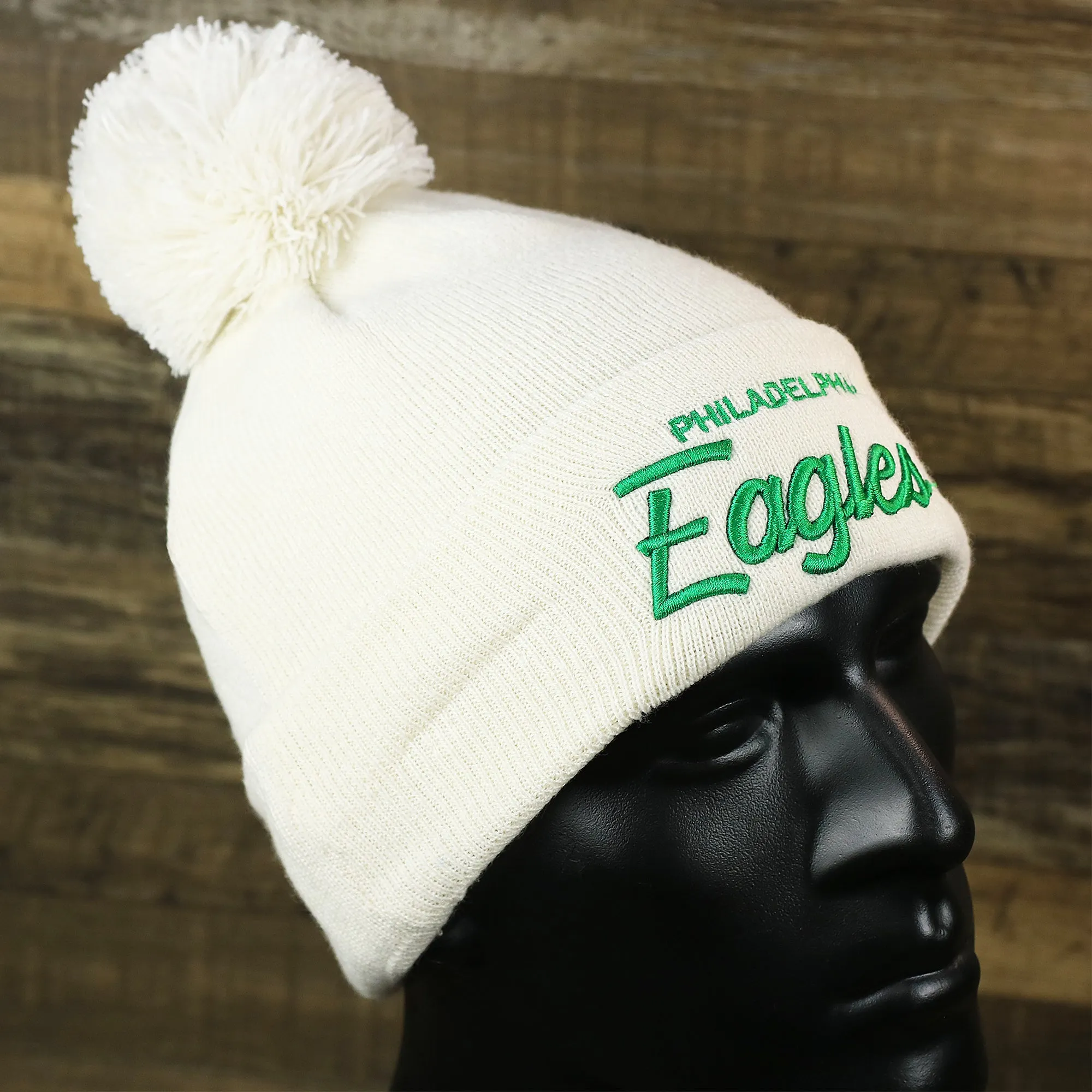 Philadelphia Eagles Winter Beanie with Pom Pom - Ivory