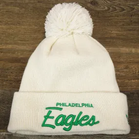 Philadelphia Eagles Winter Beanie with Pom Pom - Ivory