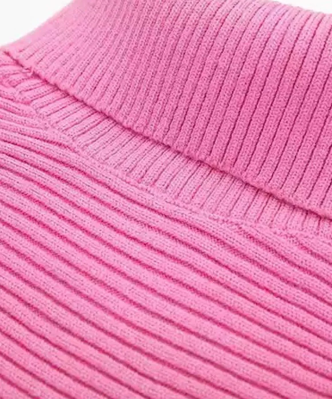 Pink Turtleneck Skirt Set