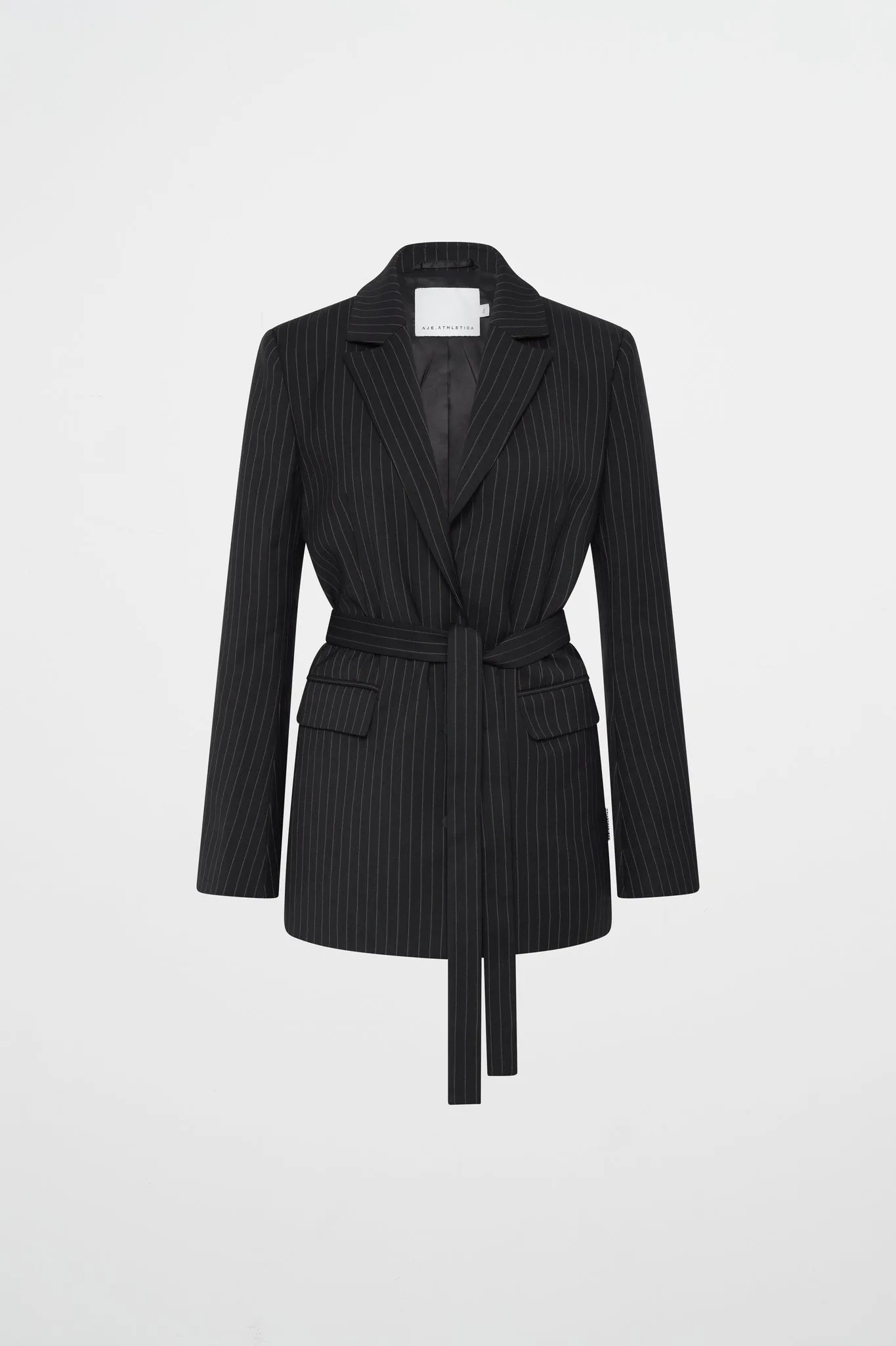 Pinstripe Logo Belt Blazer 789