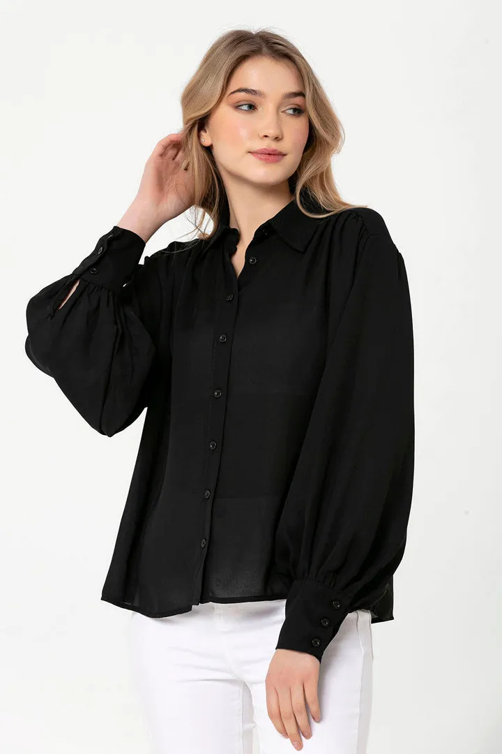 Pleated Shirt with Buttons