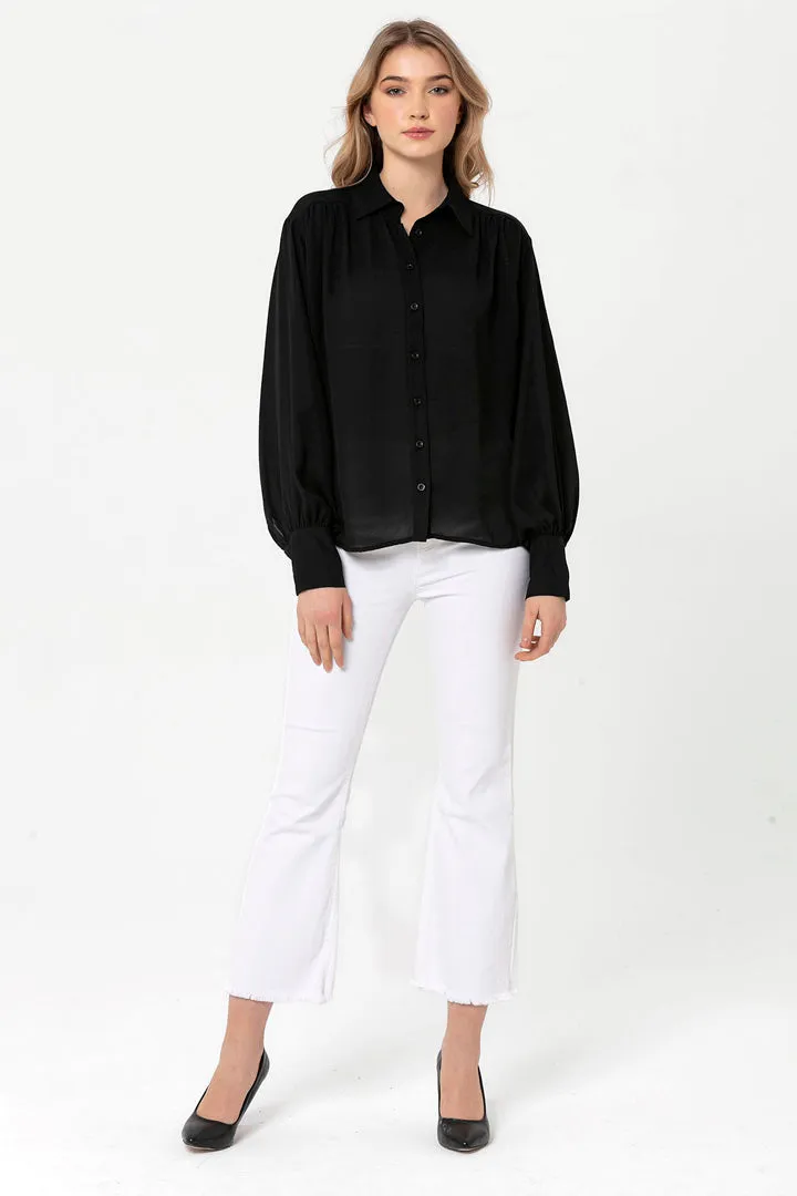 Pleated Shirt with Buttons