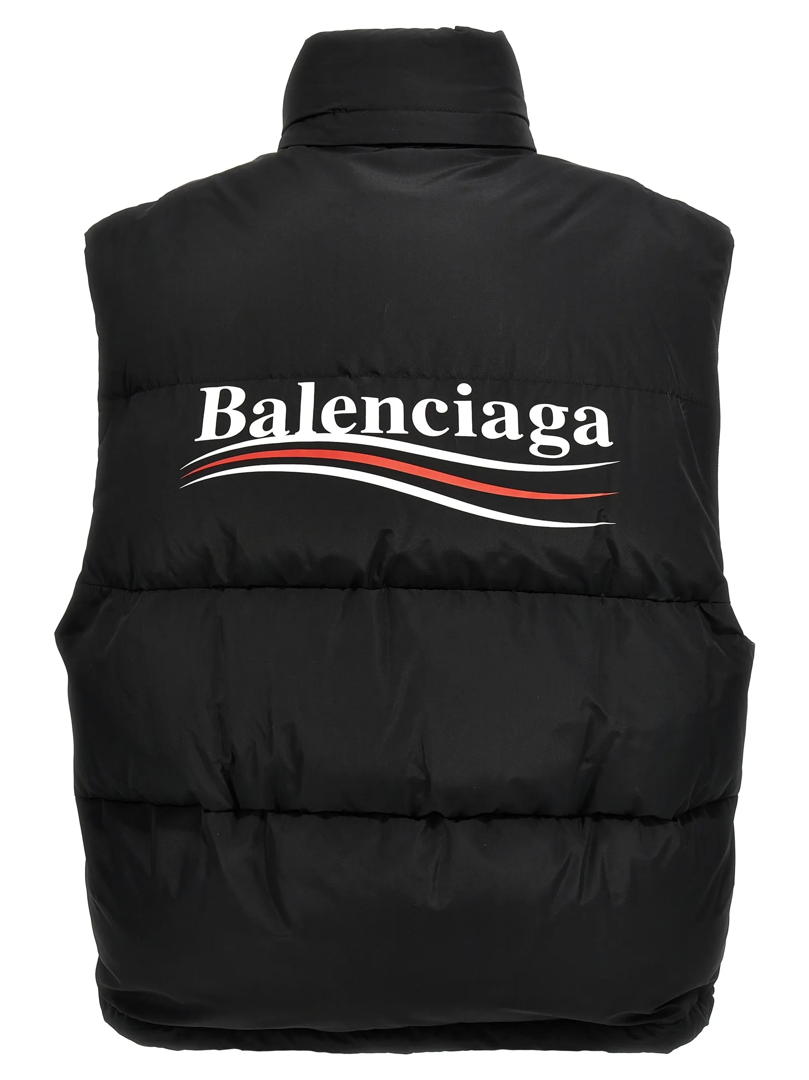 Political Campaign Cocoon Puffer Gilet - Black | BALENCIAGA