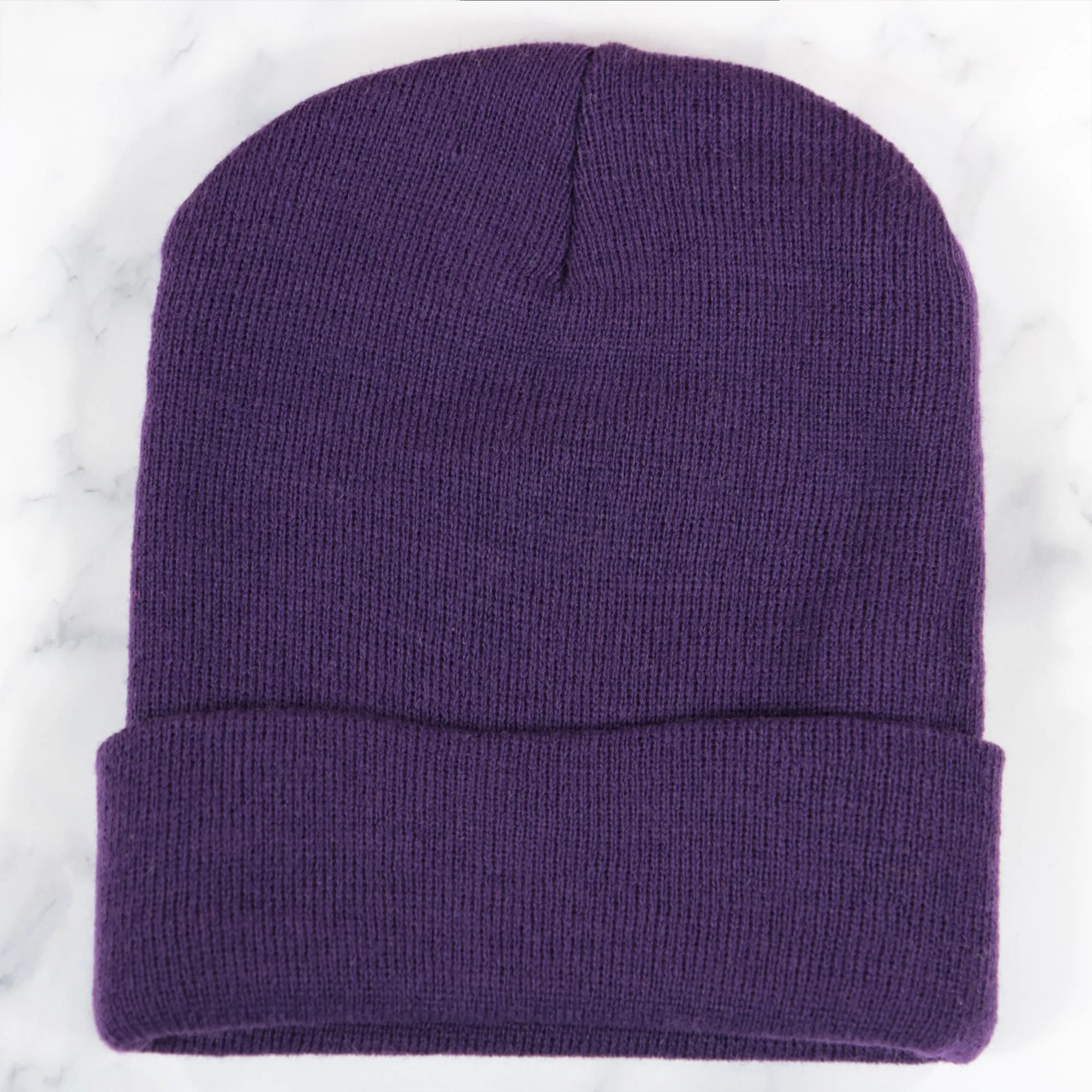 Purple Cuffed Winter Beanie Hat