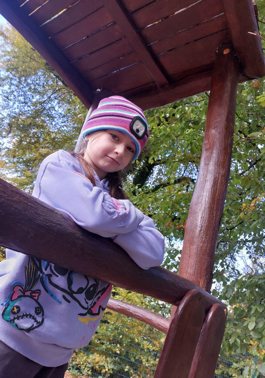 Purple Striped Hat for Kids