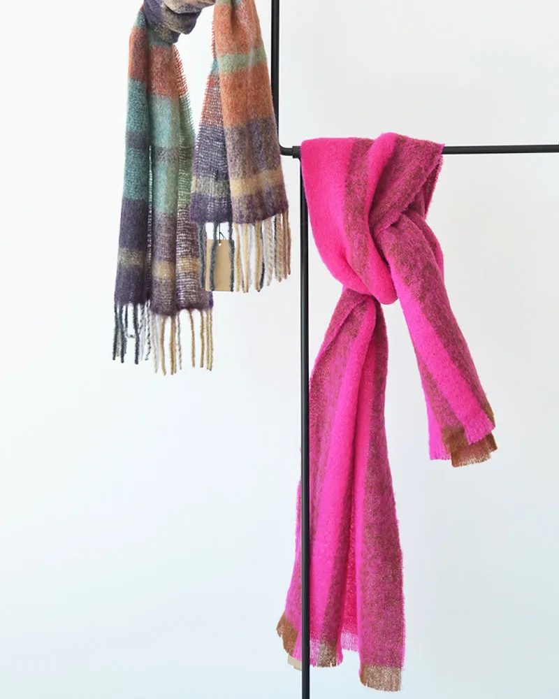 Rachel Comey striped scarf fuchsia