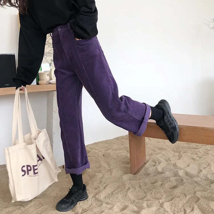 RETRO PURPLE CORDUROY PANTS