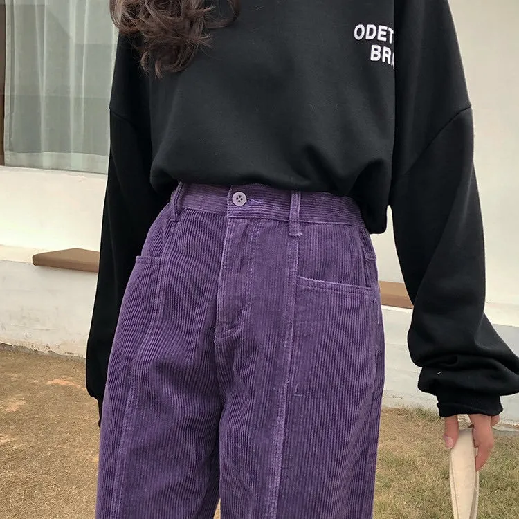 RETRO PURPLE CORDUROY PANTS