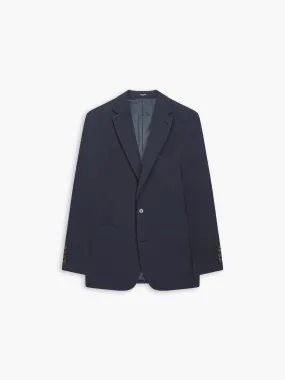 Rhodes Slim Navy Cotton-Linen Seersucker Blazer