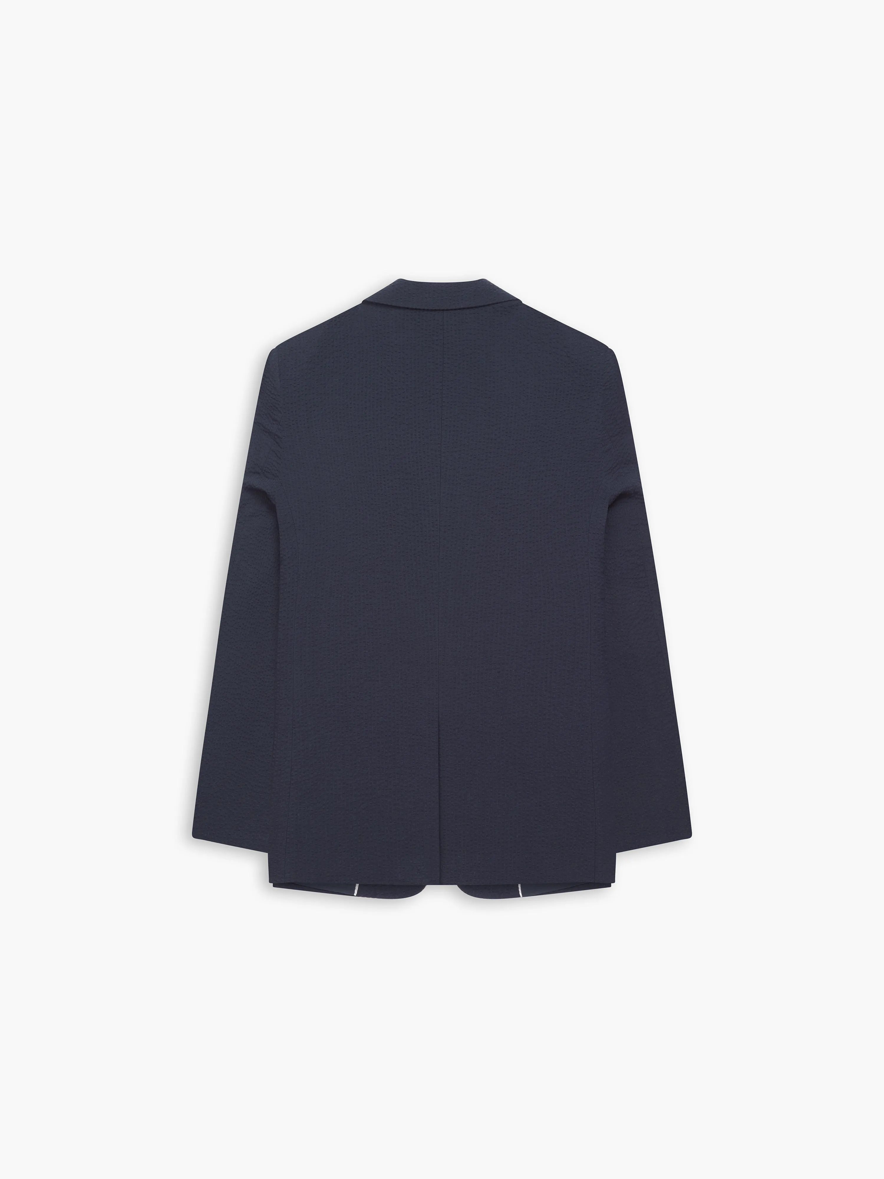 Rhodes Slim Navy Cotton-Linen Seersucker Blazer