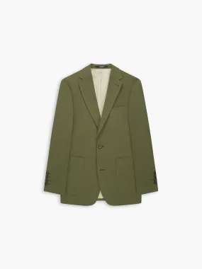 Rhodes Slim Olive Cotton-Linen Seersucker Blazer