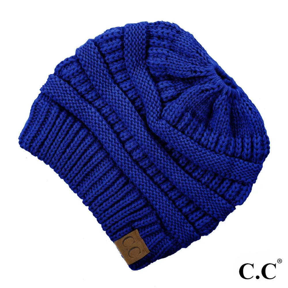 Royal Blue Messy Beanie Bun