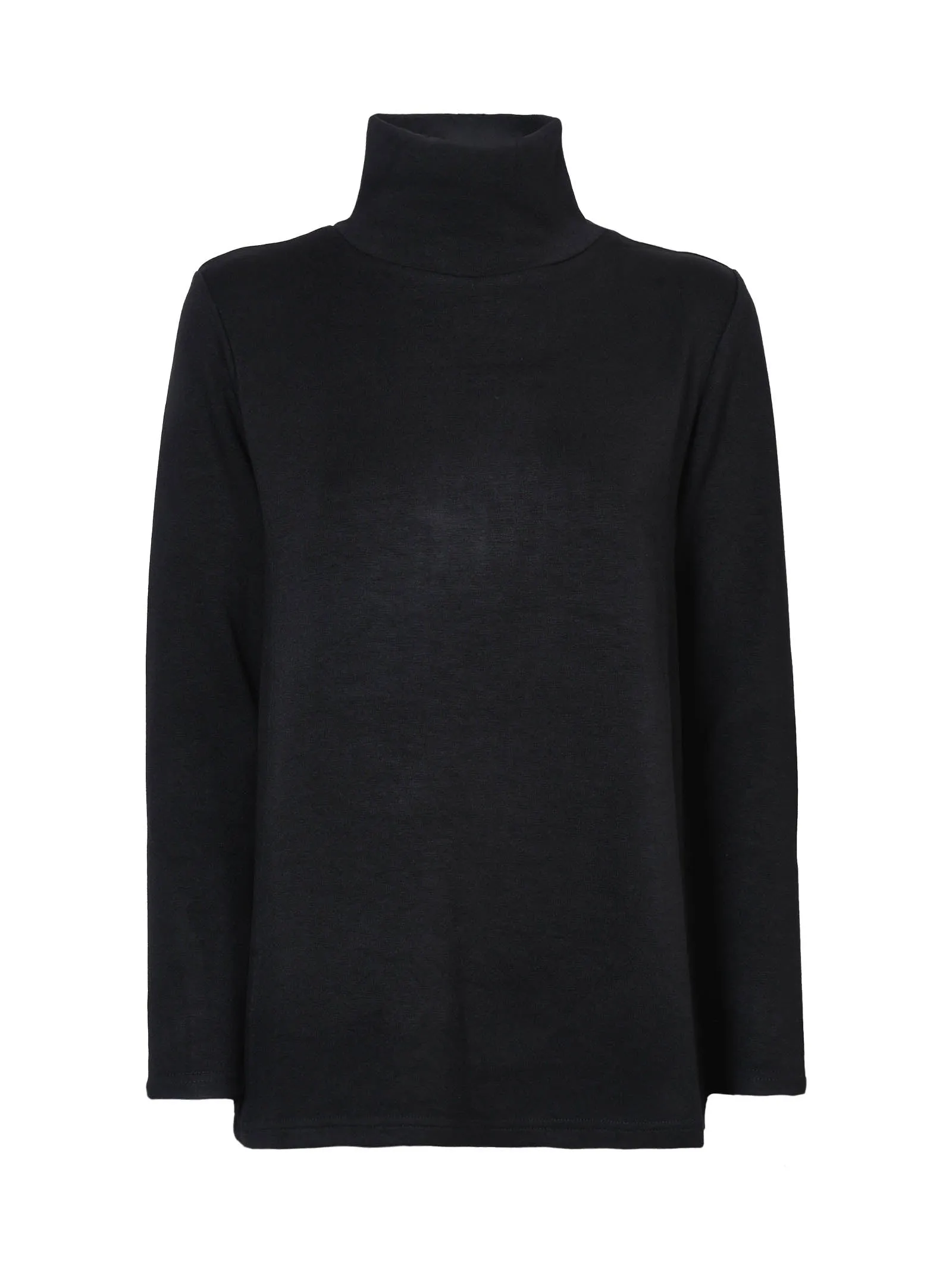 Scuba viscose fabric turtleneck sweatshirt.