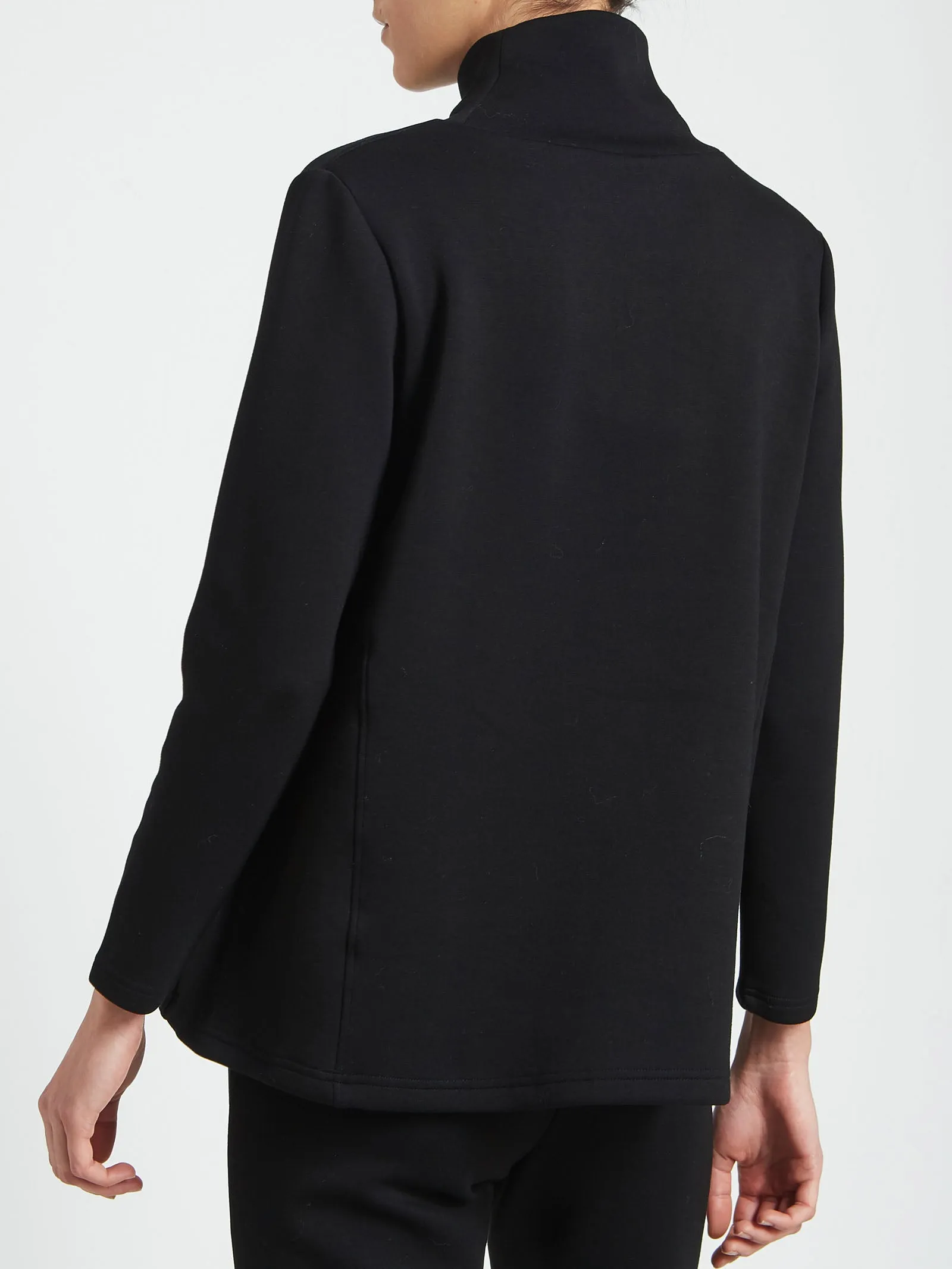 Scuba viscose fabric turtleneck sweatshirt.