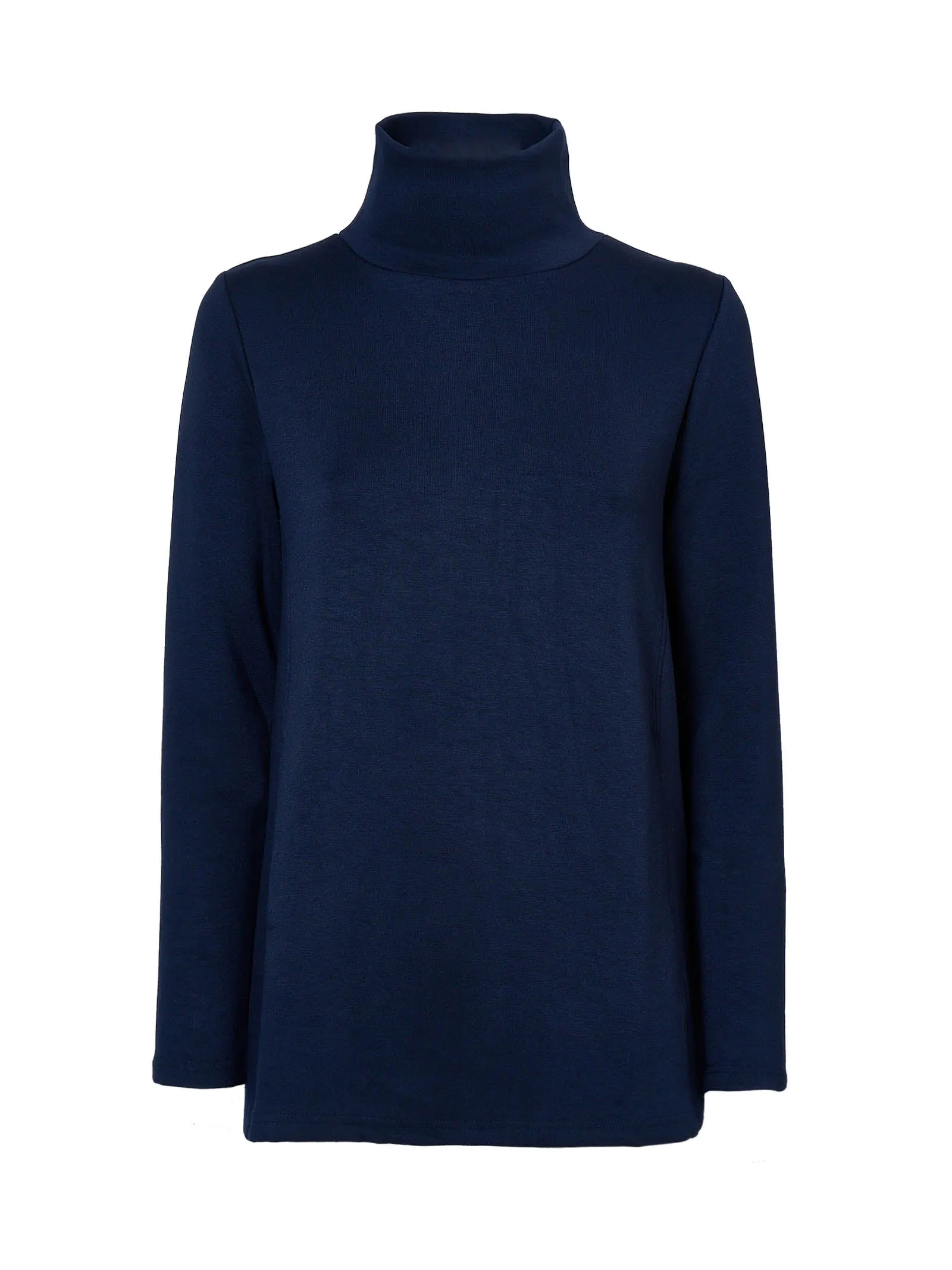 Scuba viscose fabric turtleneck sweatshirt.