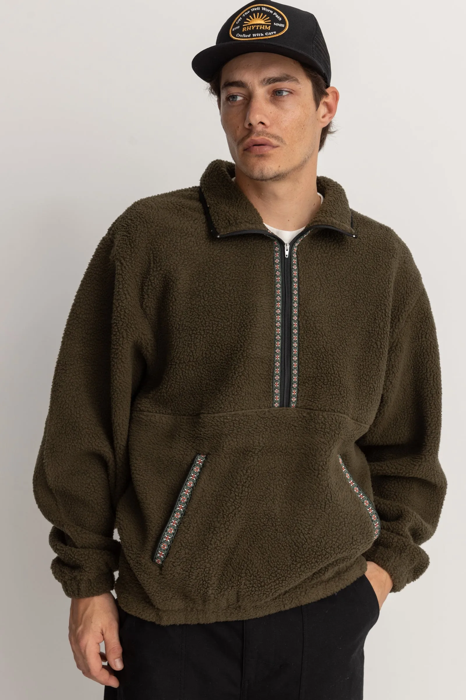 Sherpa Fleece Olive Pullover