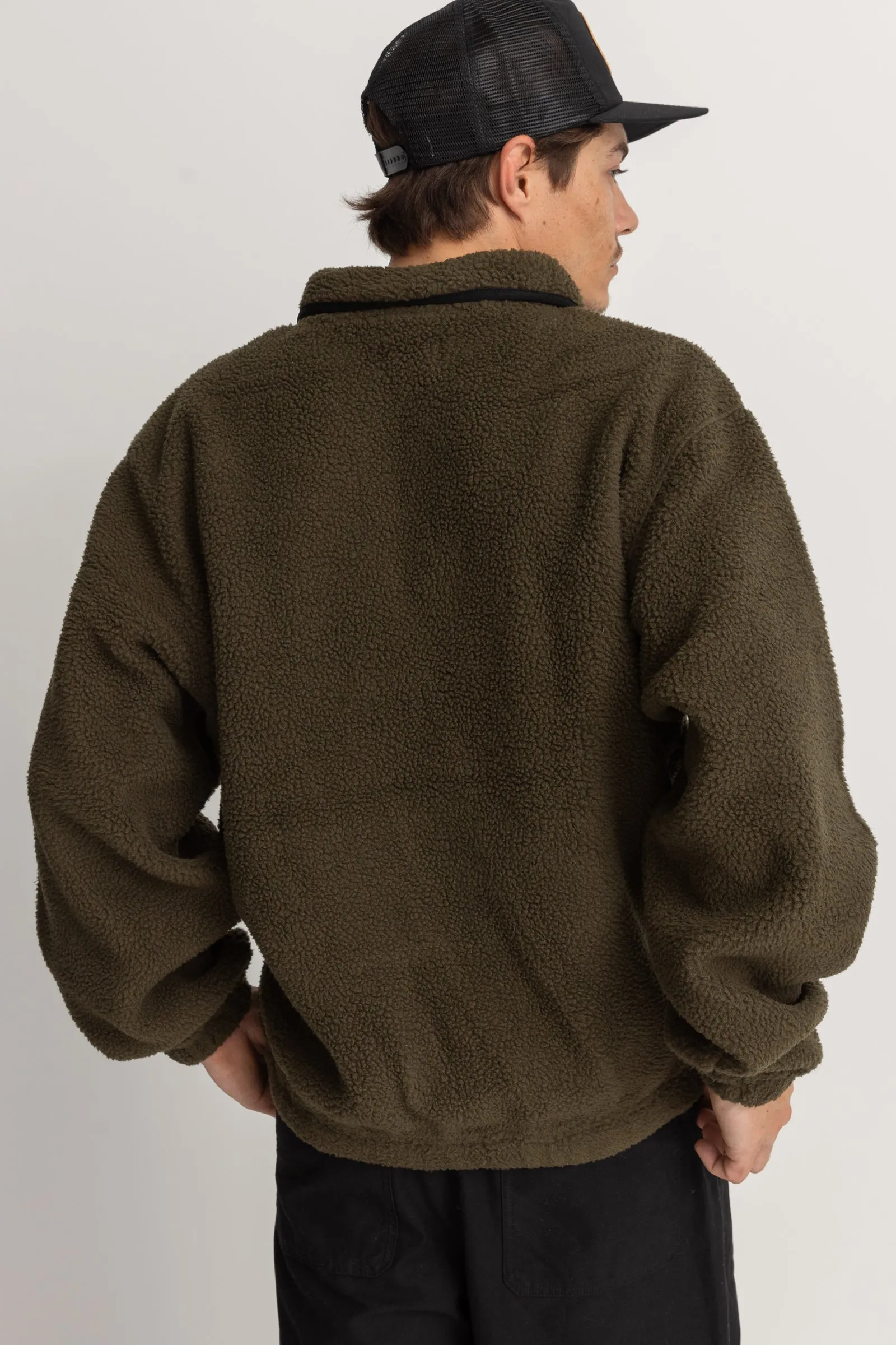 Sherpa Fleece Olive Pullover