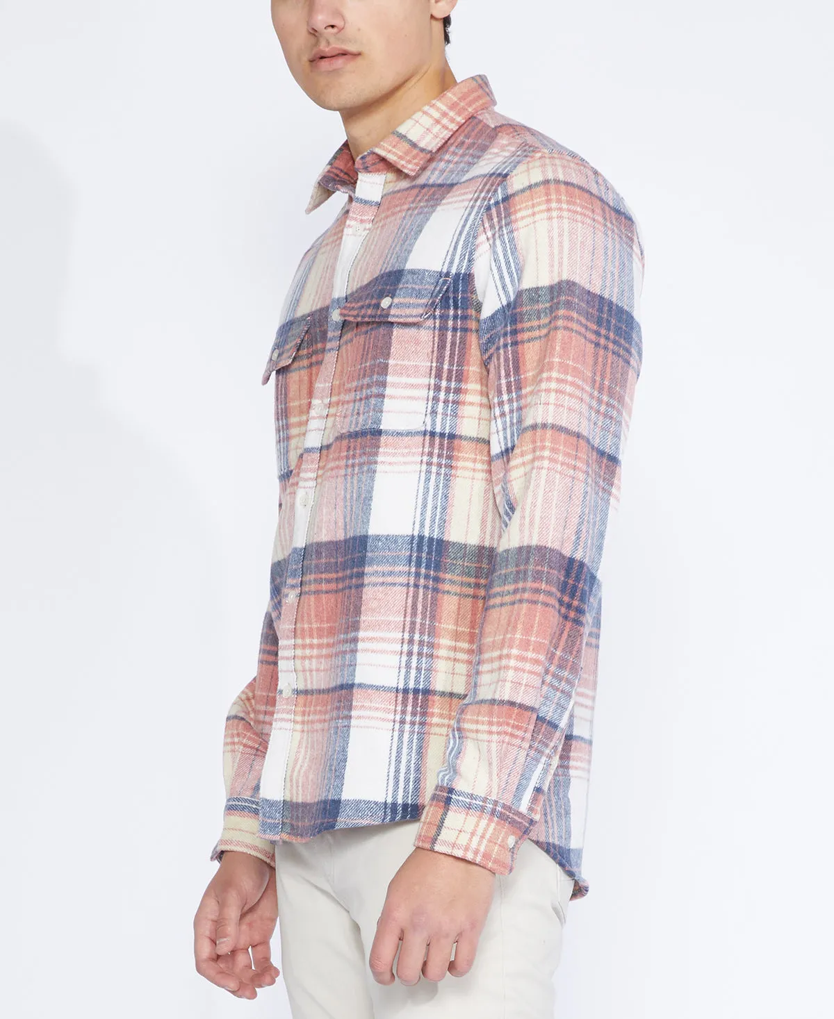 Silas Salmon Flannel Shirt