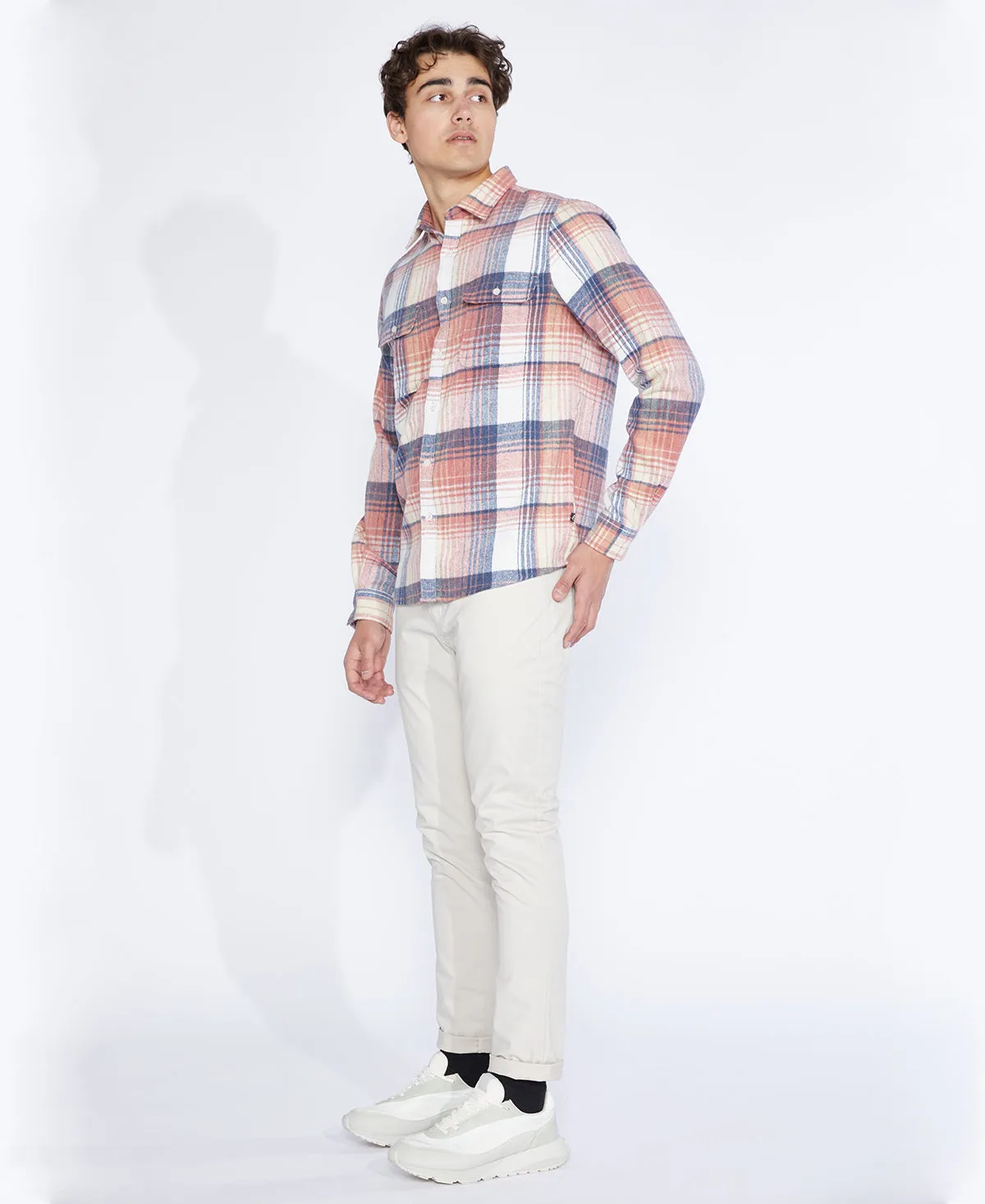 Silas Salmon Flannel Shirt