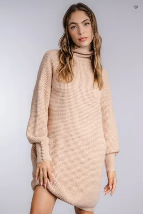 Silk Salt Turtleneck Dress One Size