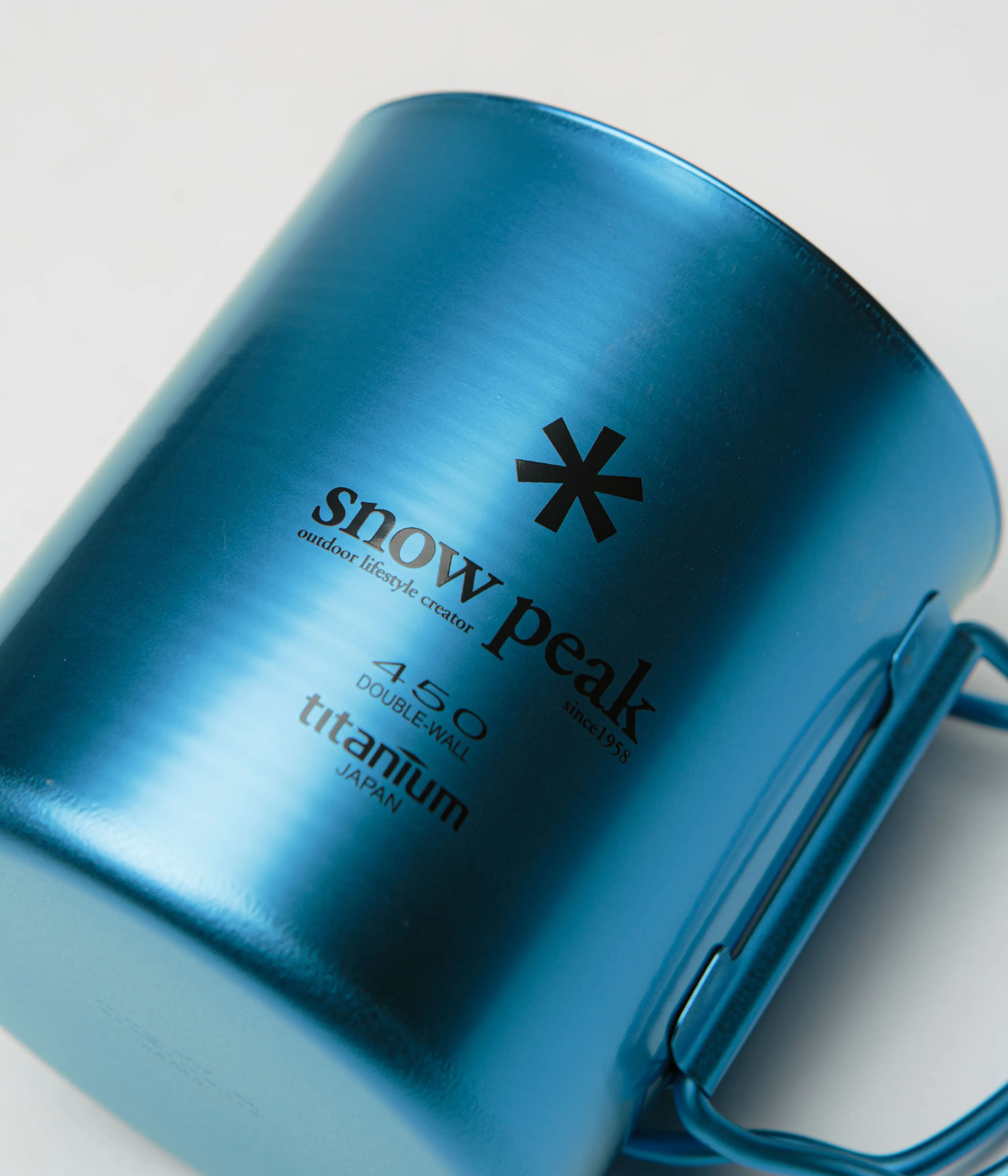 Snow Peak Titanium 450ml Mug - Anodized Blue