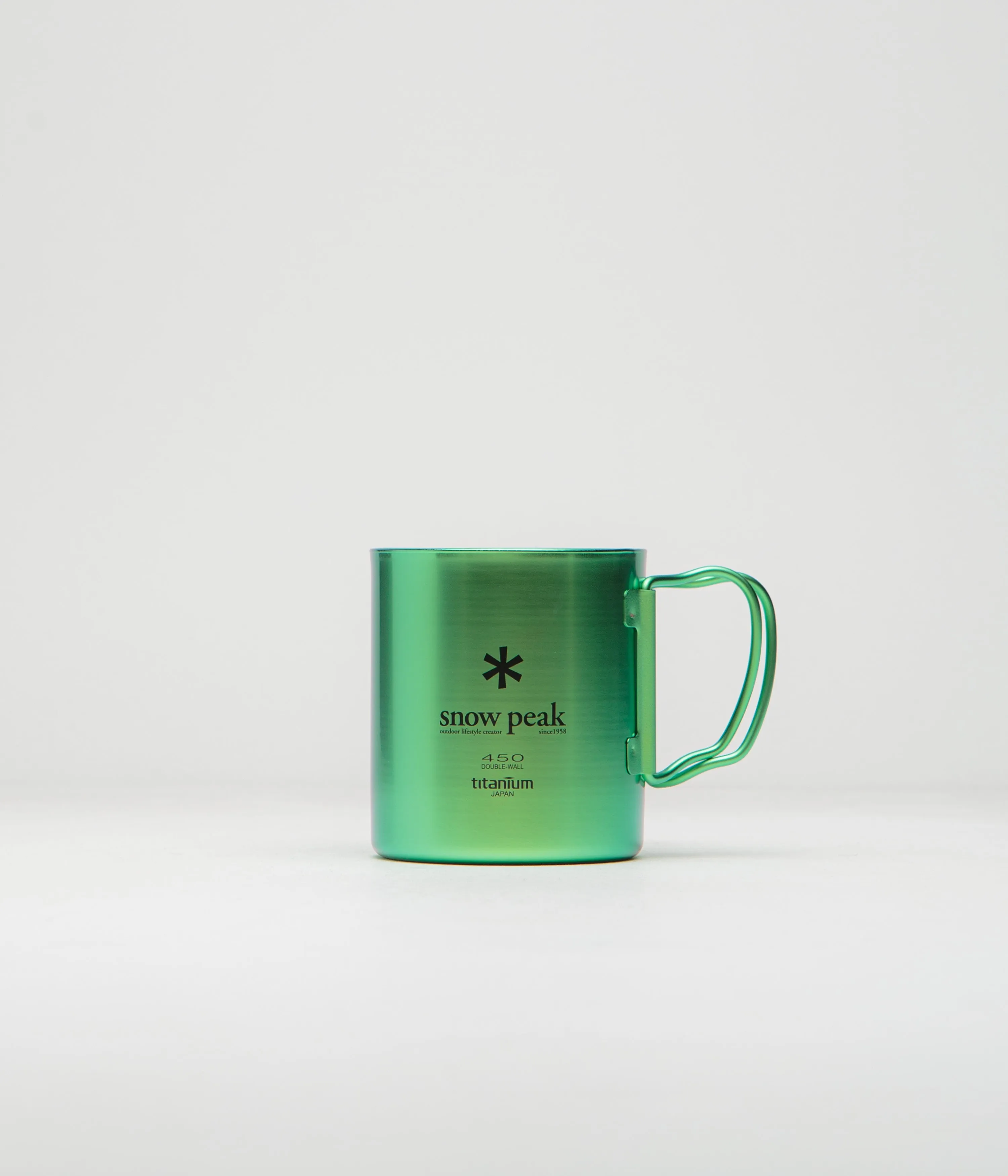 Snow Peak Titanium Mug - 450ml Double Wall - Anodized Ocean Green