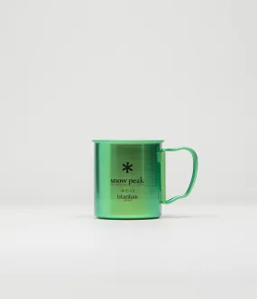 Snow Peak Titanium Mug - Ocean Green, Single Wall, 450ml, Anodized