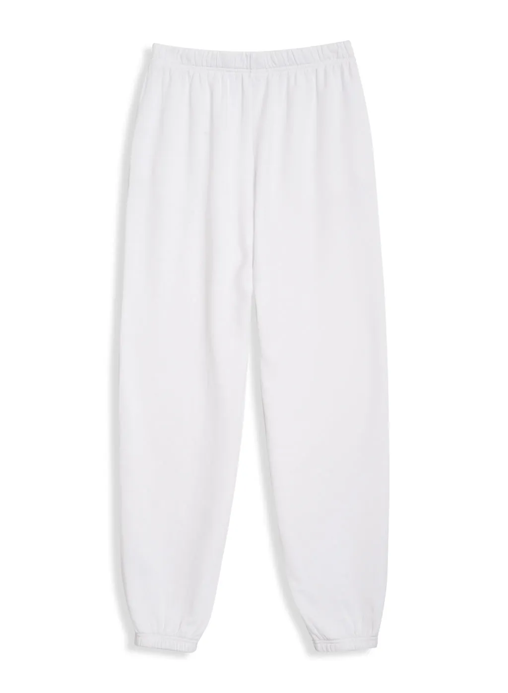 Soft Fleece Sweatpants with Pockets, White