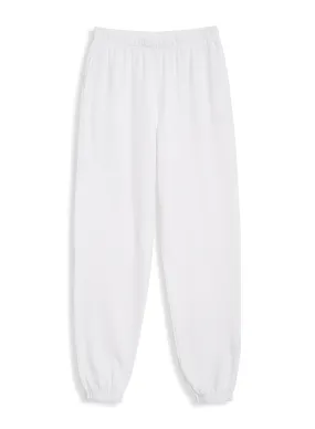 Soft Fleece Sweatpants with Pockets, White