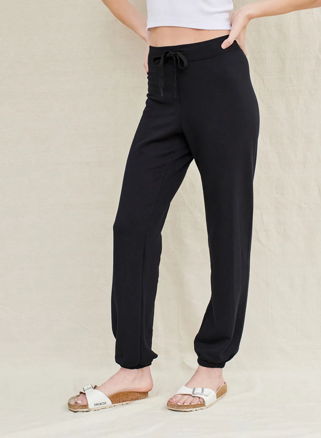 Softest Fleece Drawstring Sweatpants Black