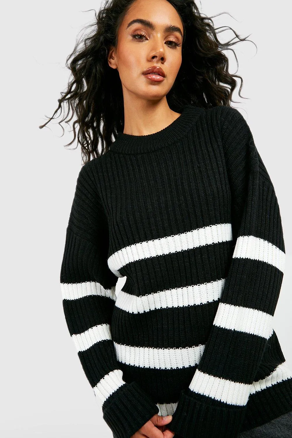 Stripe Boxy Knitted Sweater