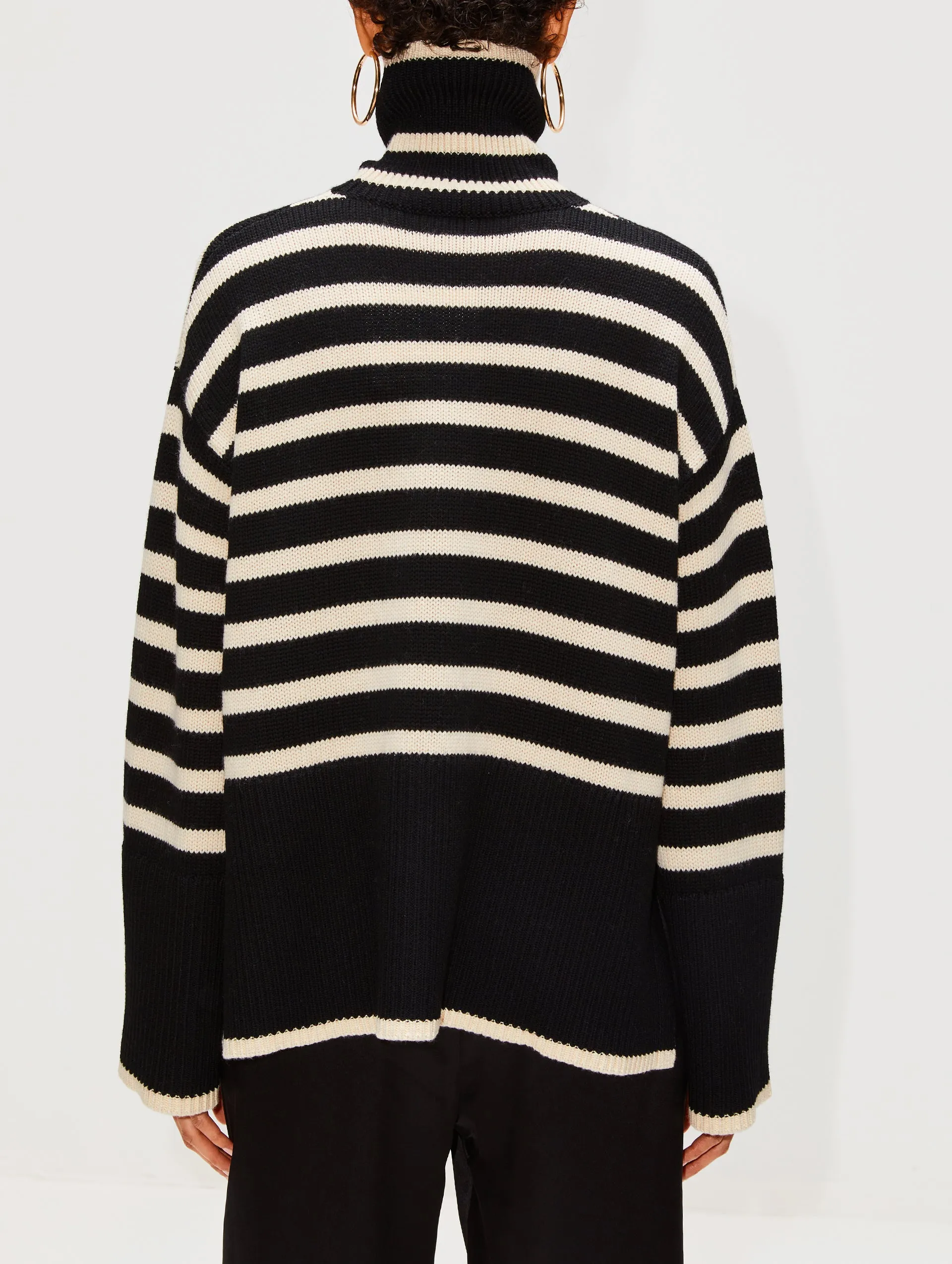 Striped Turtleneck: Patterned High Neck Shirt