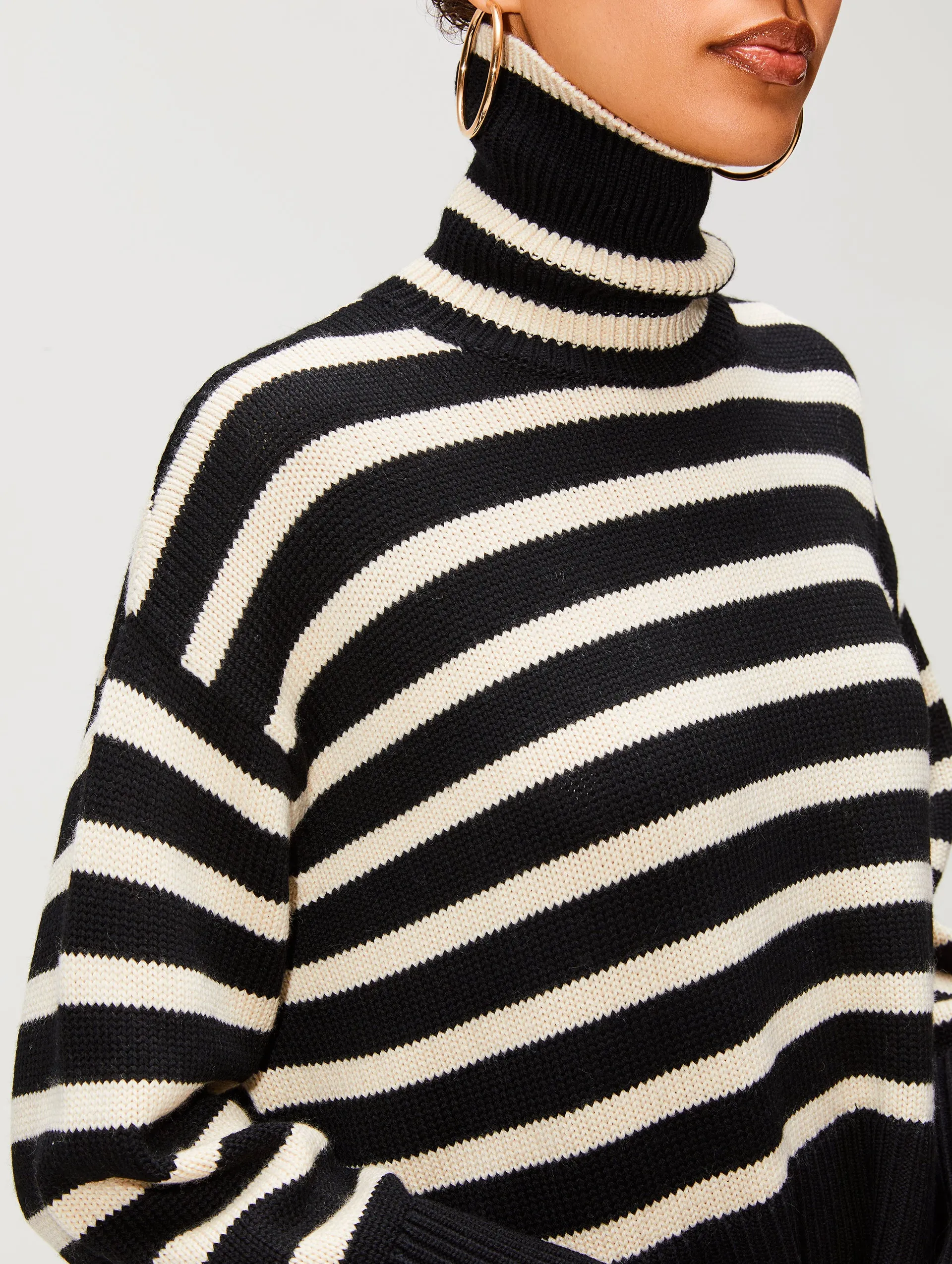 Striped Turtleneck: Patterned High Neck Shirt