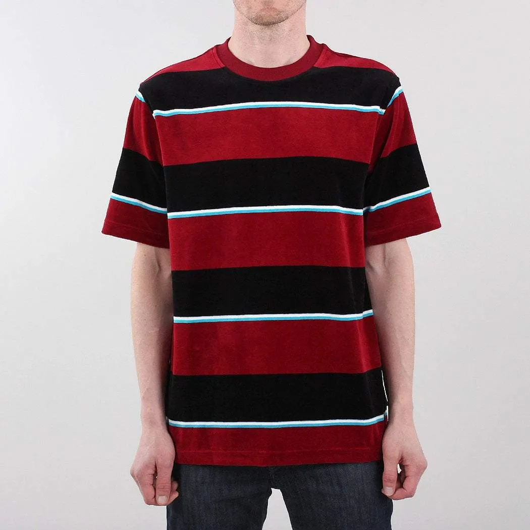 Stussy Velour Stripe Crewneck T-shirt