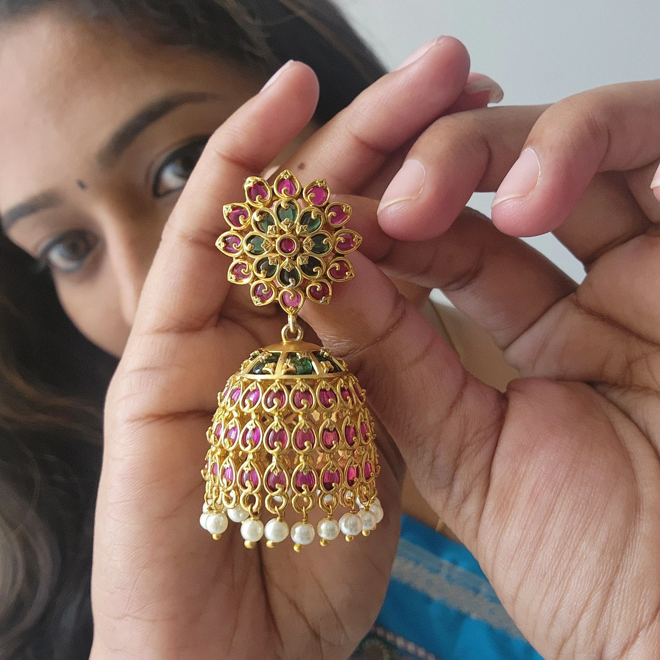 Sunflower Bridal Kemp Jhumkas