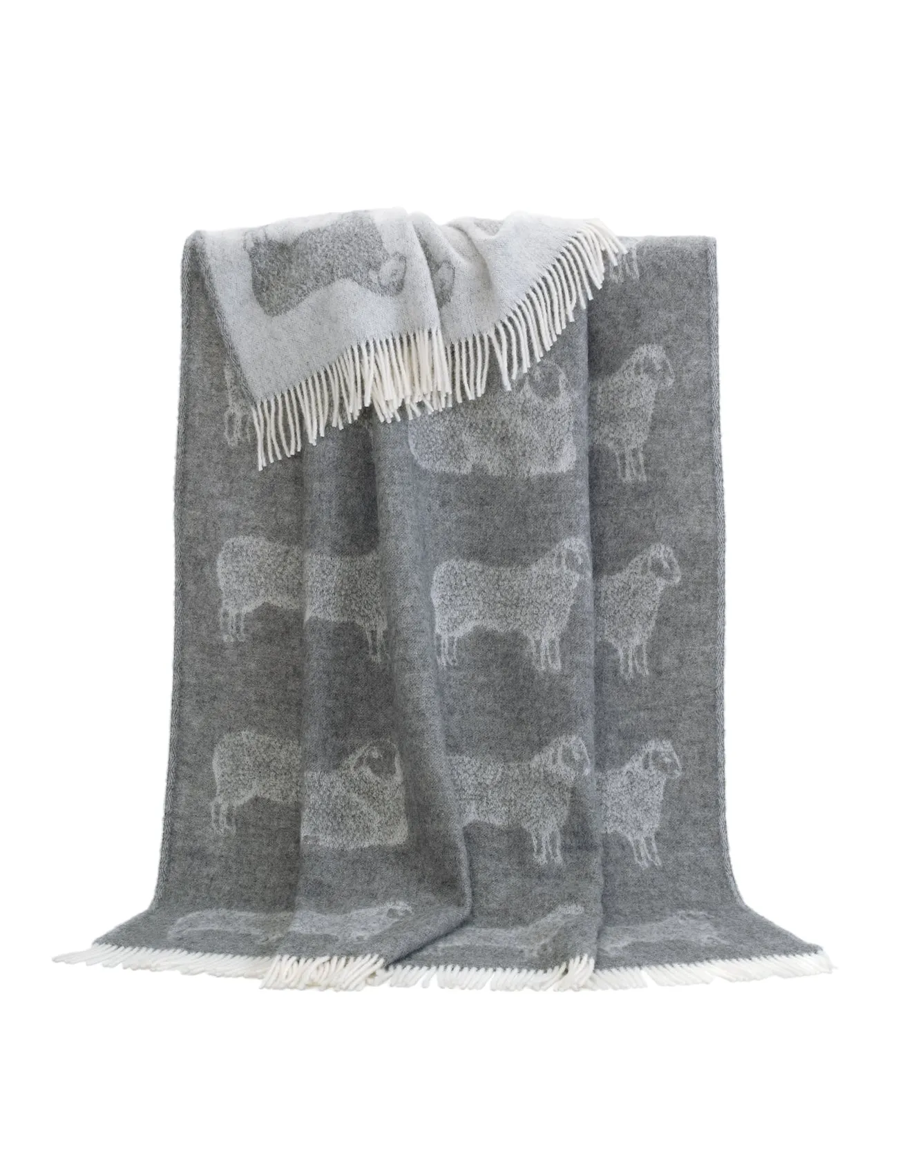 T120001- Grey Wool Throw - Soft Sheep