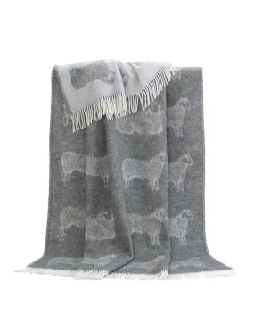 T120001- Grey Wool Throw - Soft Sheep