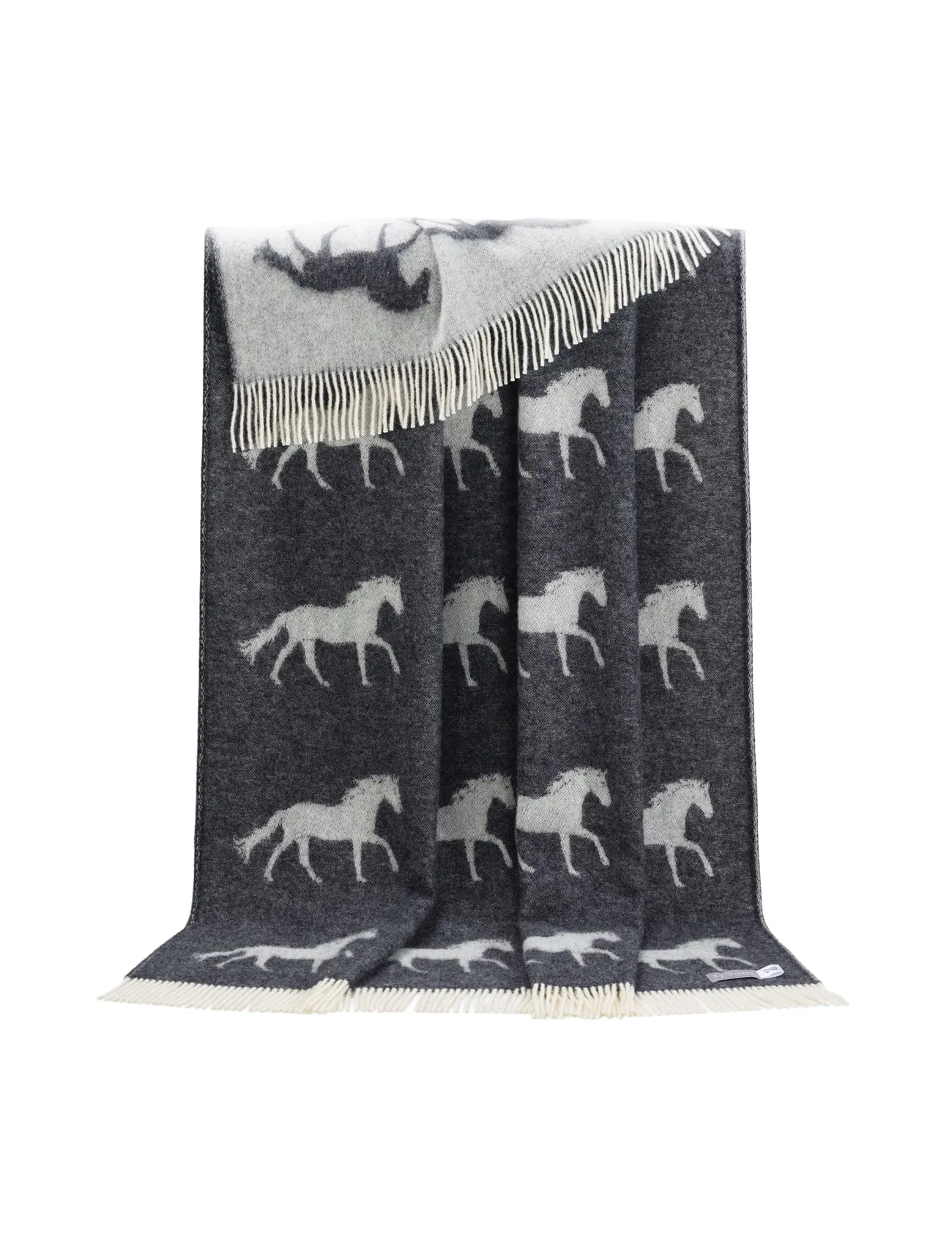 T210067 - Black Soft Wool Horse Throw