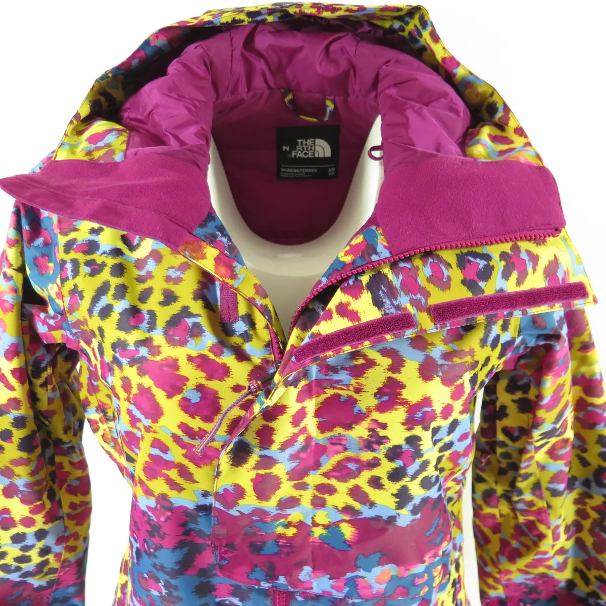 The North Face Vagabond Ski Jacket Womens XS Animal Print Hyvent MSRP $199