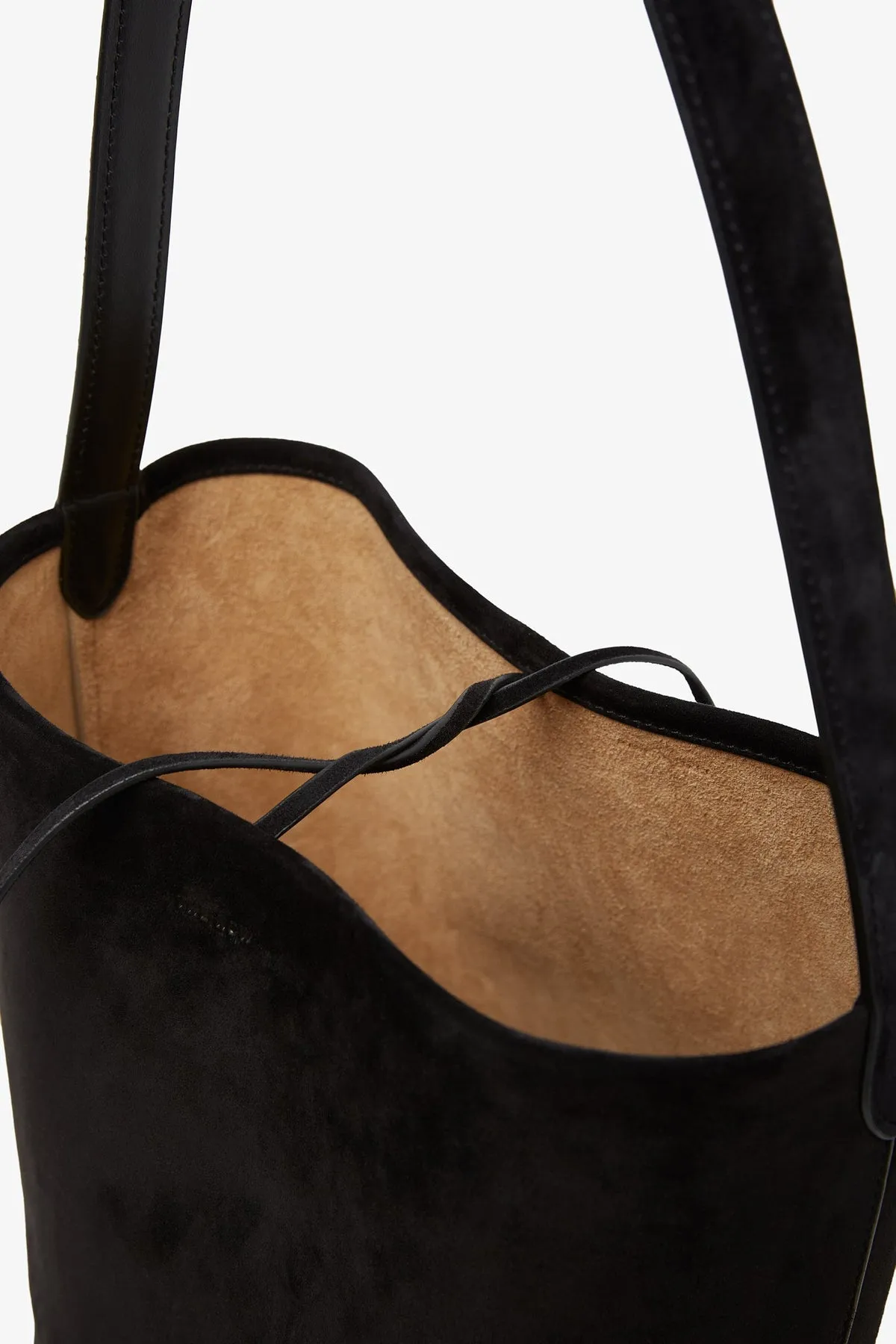 The Row Medium N/S black suede tote bag