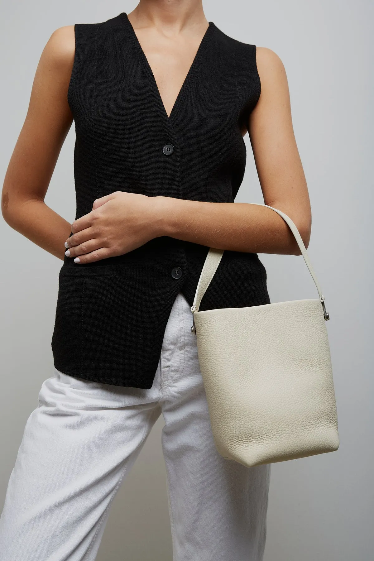 The Row Small NS hook ivory tote bag