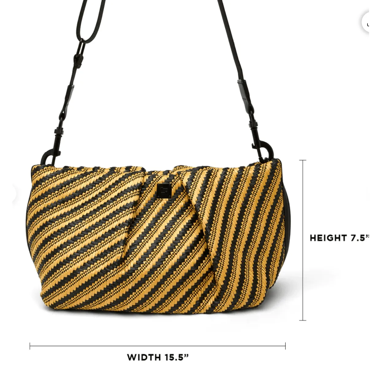 Think Royln Chic Savanna Clutch Crossbody Diagonal Stripe Raffia Handbag in Dune Black