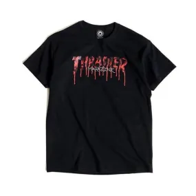 THRASHER BLOOD DRIP TEE - BLACK