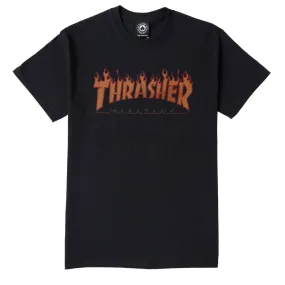 THRASHER FLAME HALFTONE TEE - BLACK