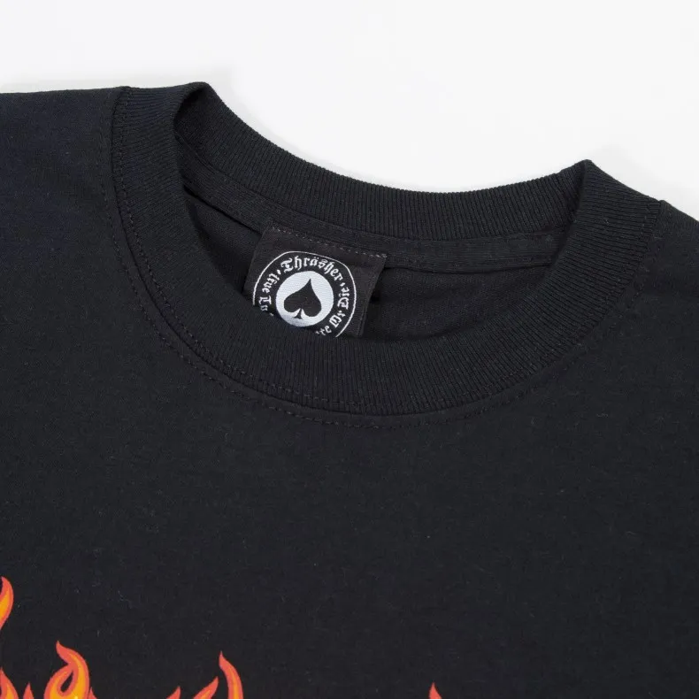 Thrasher Flame Logo Long Sleeve T-Shirt (Black)