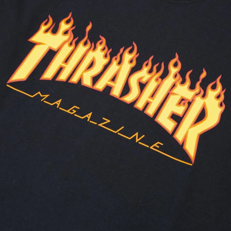 Thrasher Flame Logo Long Sleeve T-Shirt (Black)