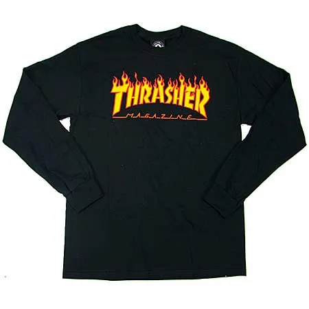 Thrasher Flame Long Sleeve (Black)